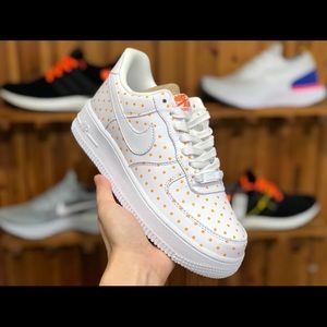 Orange polka dot air force ones Clearance